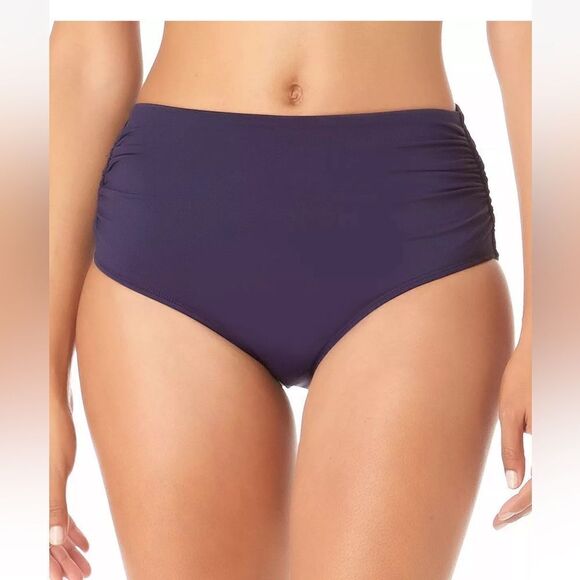 NWT Anne Cole Convertible High Waist Shirred Swim Bottom - Picture 1 of 6